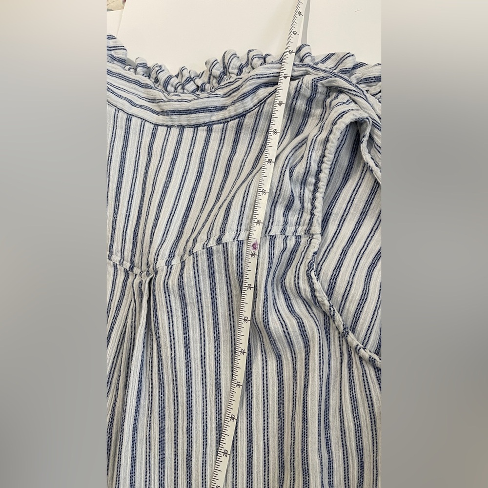 Emma G Blue Striped Cotton Sleeveless Dress - Picture 7 of 14